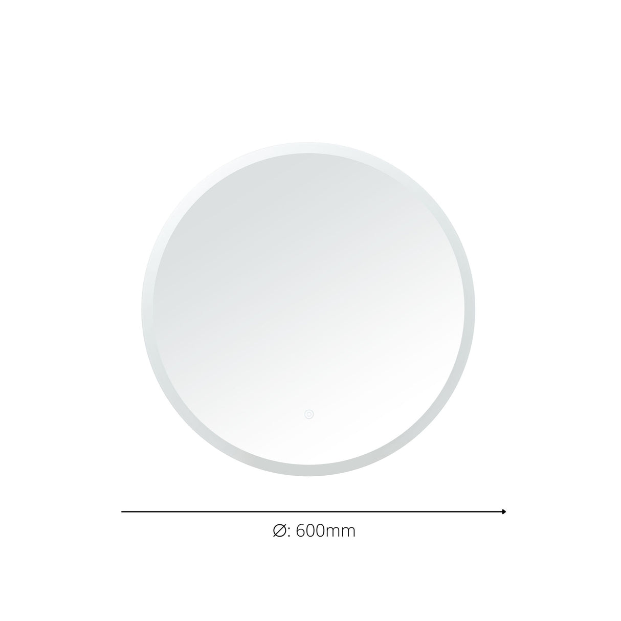 Eglo EU BUENAVISTA LED Bathroom Mirror Light – 600mm Round, Silver, Cool White, Touch Switch, IP44