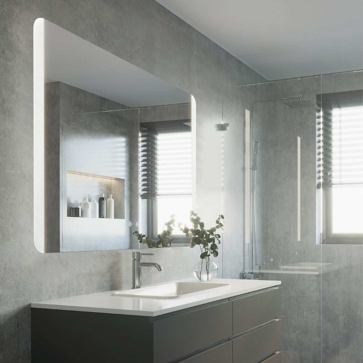 Eglo EU PALMITAL LED Bathroom Wall & Ceiling Light – 880mm Black, Warm White, IP44