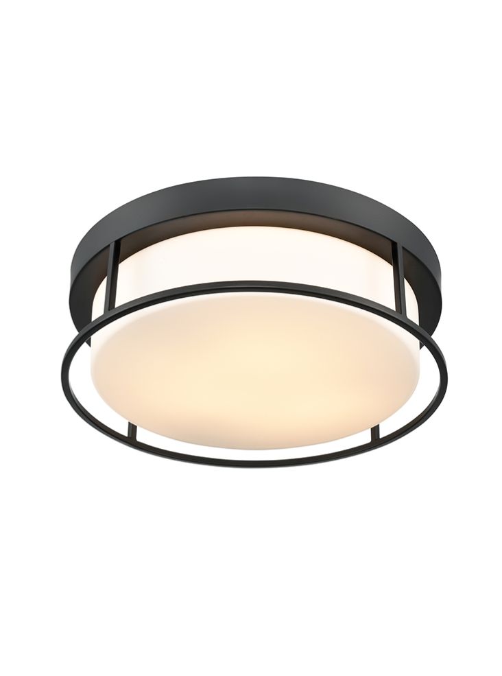 Franklite Blaine Black Painted 380mm Flush Ceiling Fitting Blaine part no - CF5828
