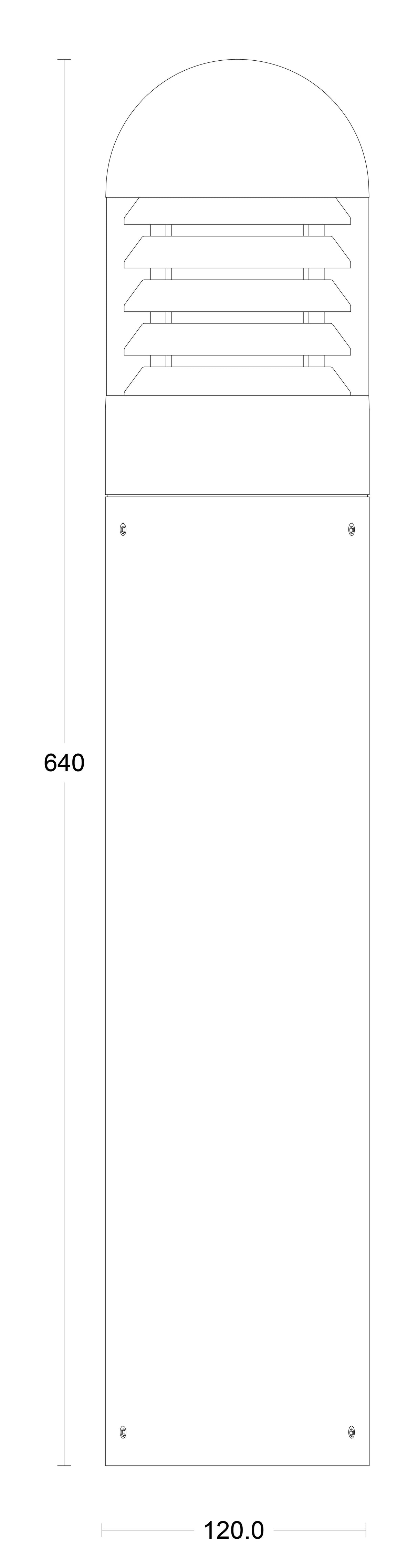 JCC JC039009 Bollards 600mm 12W/16W/20W 27K/3K/4K/57K IP65 Black Louvered Photocell