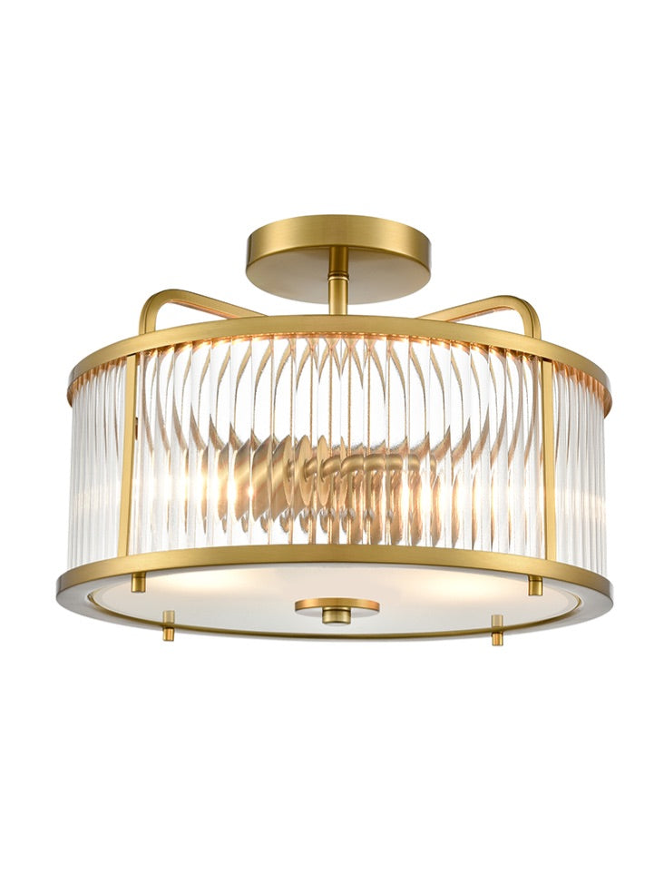 Franklite Bonham Aged Brass Semi-Flush Ceiling Fitting Bonham part no - FL2708-2