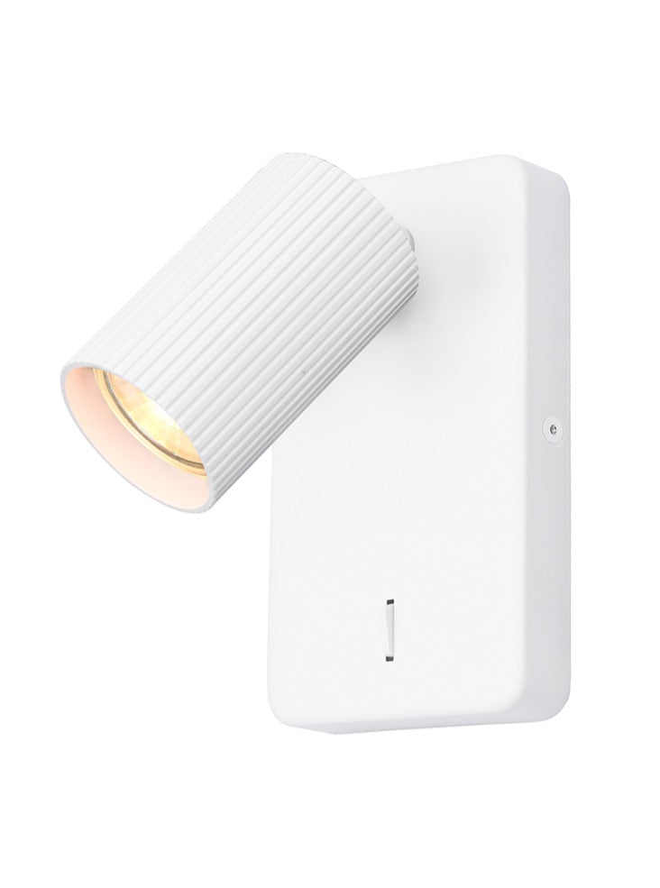 Franklite Broadway 1lt Spotlight matt white with white ribbed sleeve Broadway part no - SPOT9141-111