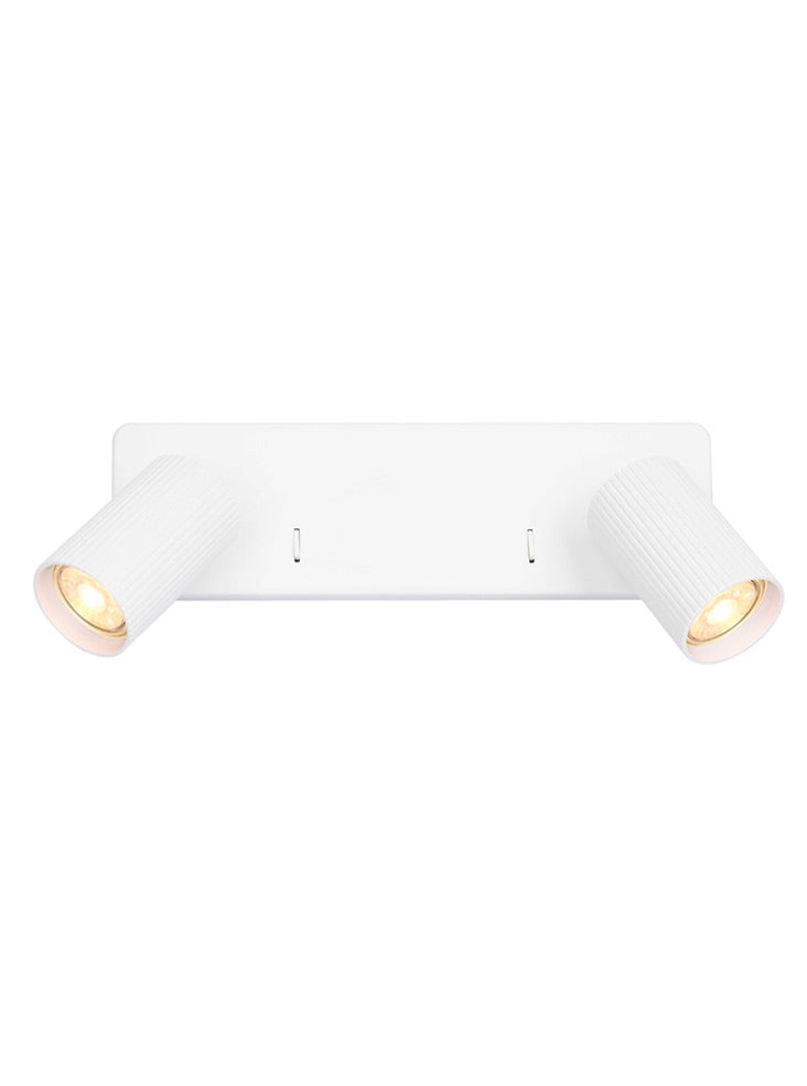 Franklite Broadway 2lt Spotlight matt white with white ribbed Broadway part no - SPOT9142-111