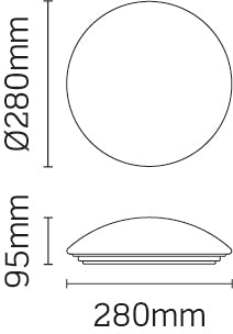 JCC Lighting JC24240 RadiaLED Slim Mains IP44 Ø280mm Bulkhead 12W 4000K LED White/Opal