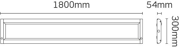 JCC Lighting JC73304 Skytile Surface Linear IP20 1800mm LED 100W 5700K
