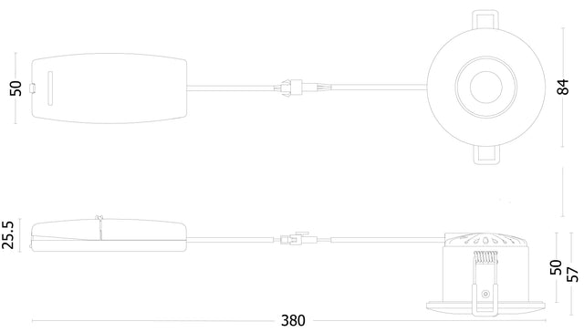 JCC Lighting JC1001/WH V50 Fire-rated LED downlight 6W 700lm IP65 WH