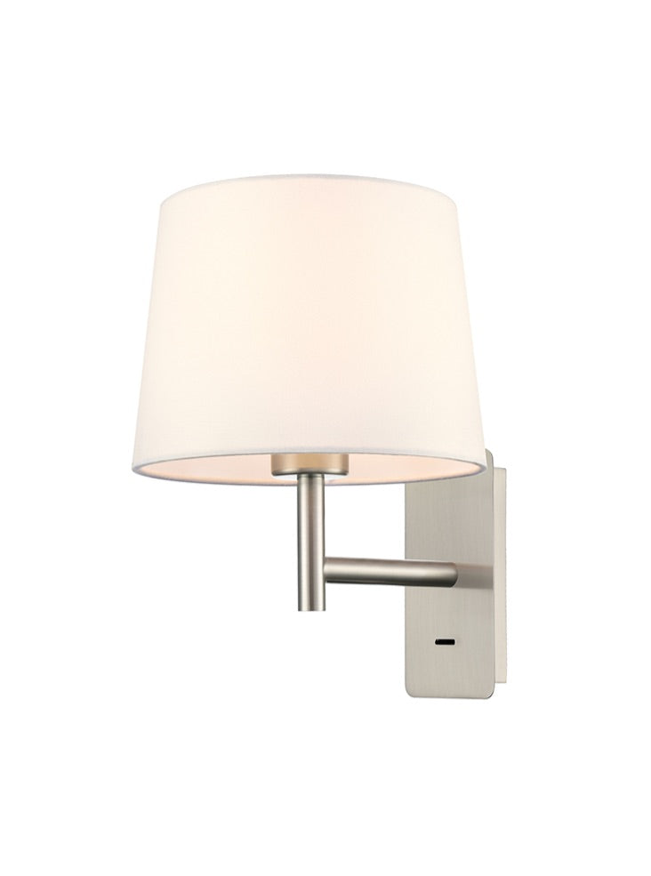 Franklite Christie 1lt Satin Nickel Wall Light Christie part no - WB593