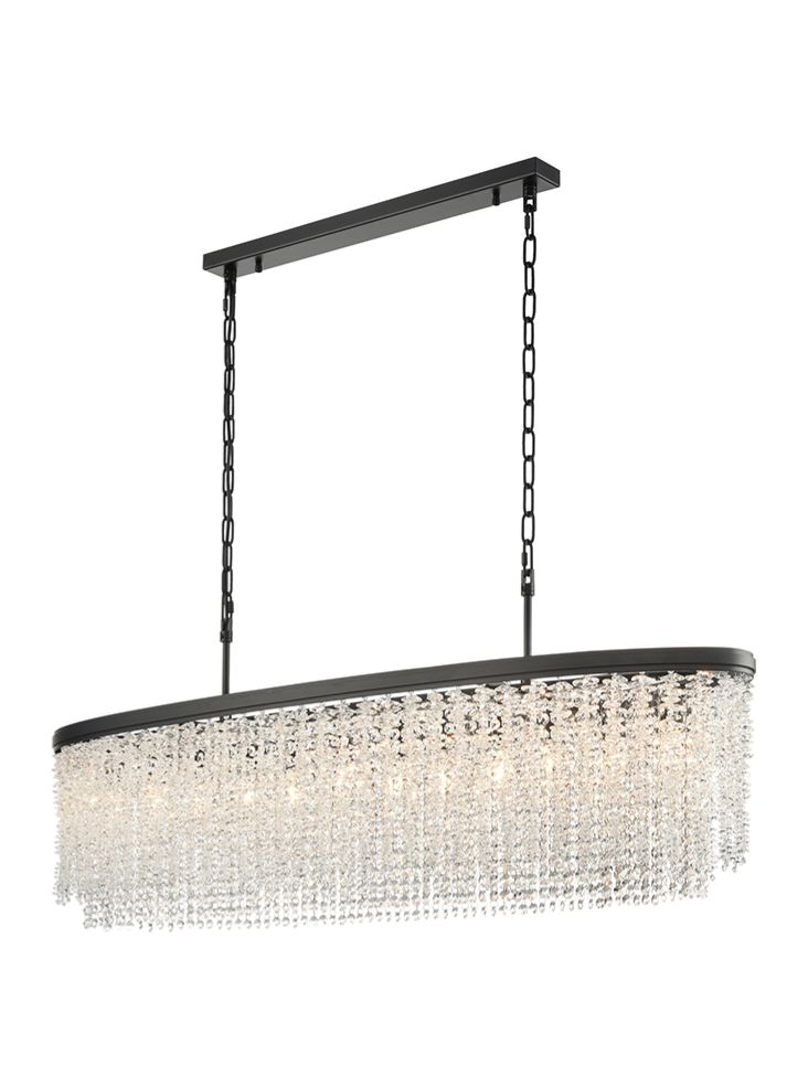 Franklite Coral 12lt Oval Pendant in Matt Black Coral part no - FL2503-12