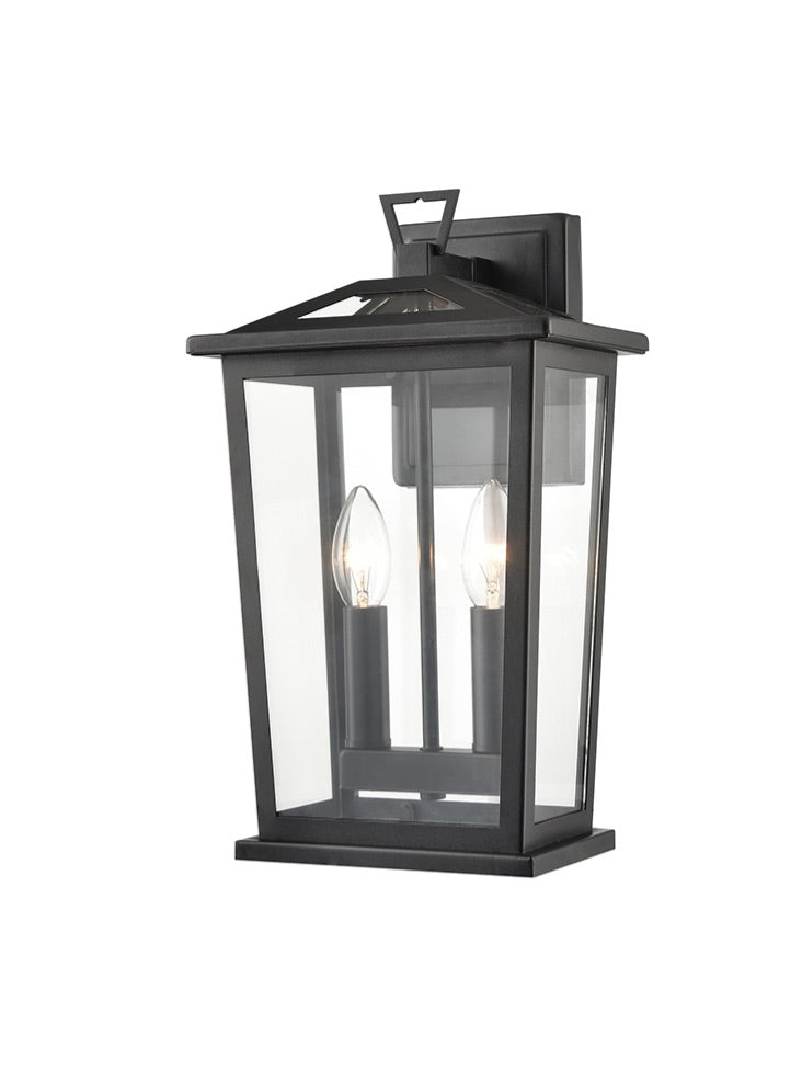 Franklite Dusk 2lt Exterior Wall Light in Matt Black Dusk part no - EXT6647
