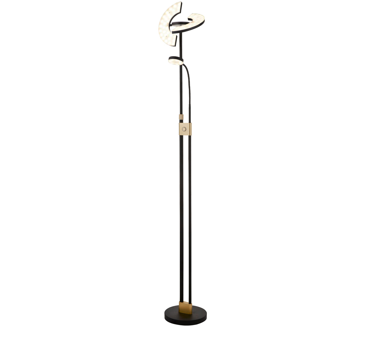 Gio Floor Lamp - Black & Satin Brass Metal