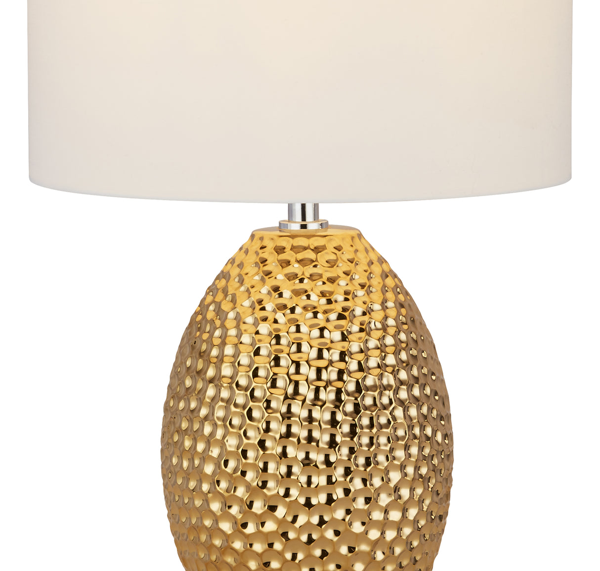 Searchlight Electric Nadine Table Lamp - Gold Ceramic & Cream Fabric Shade 1034-1GO