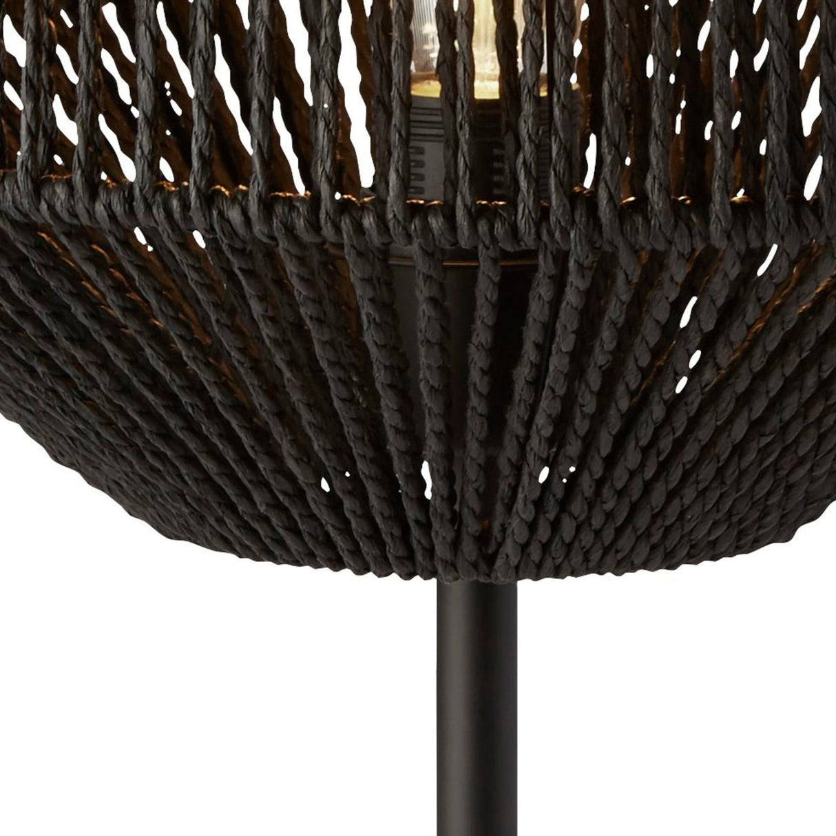 Searchlight Electric Wicker Table Lamp - Matt Black Metal & Black Rope Shade 11201-1BK