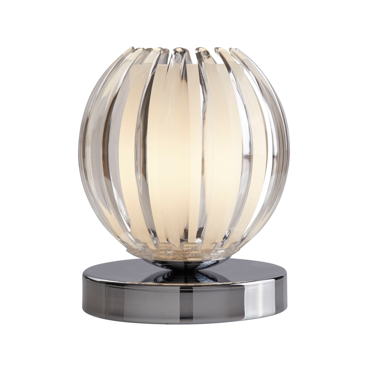 Claw Touch Table Lamp- Chrome Metal, Acrylic & Frosted Glass