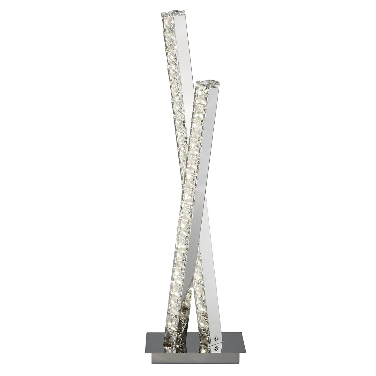 Searchlight Electric Clover 2Lt Table Lamp - Chrome Metal & Clear Crystal 2111CC