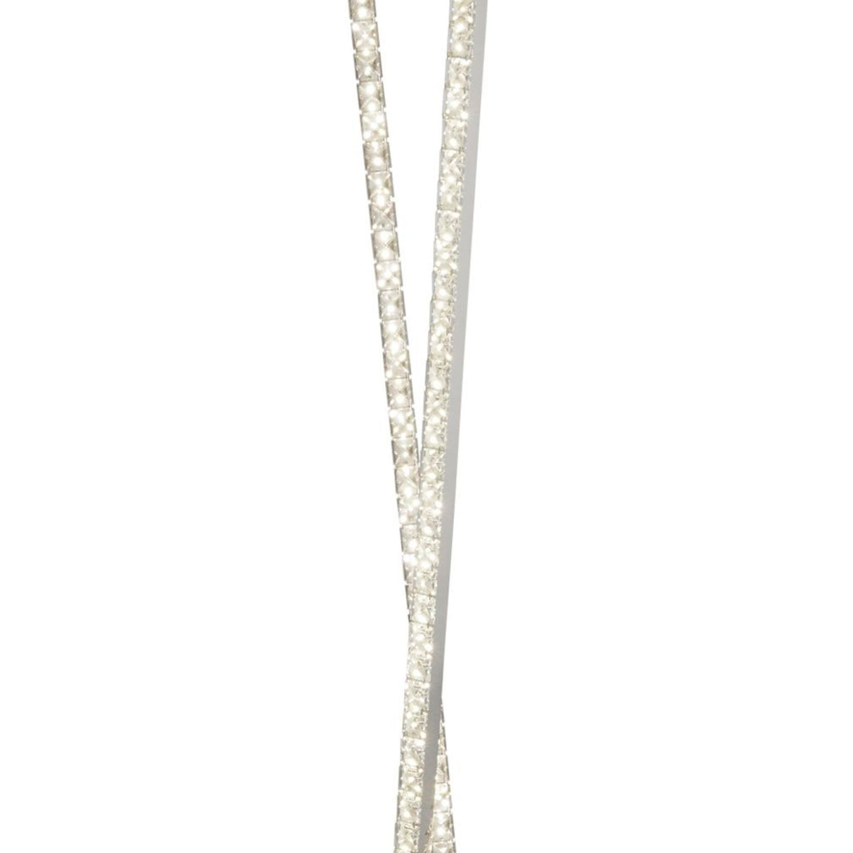 Searchlight Electric Clover Floor Lamp - Chrome Metal & Clear Crystal 2112CC