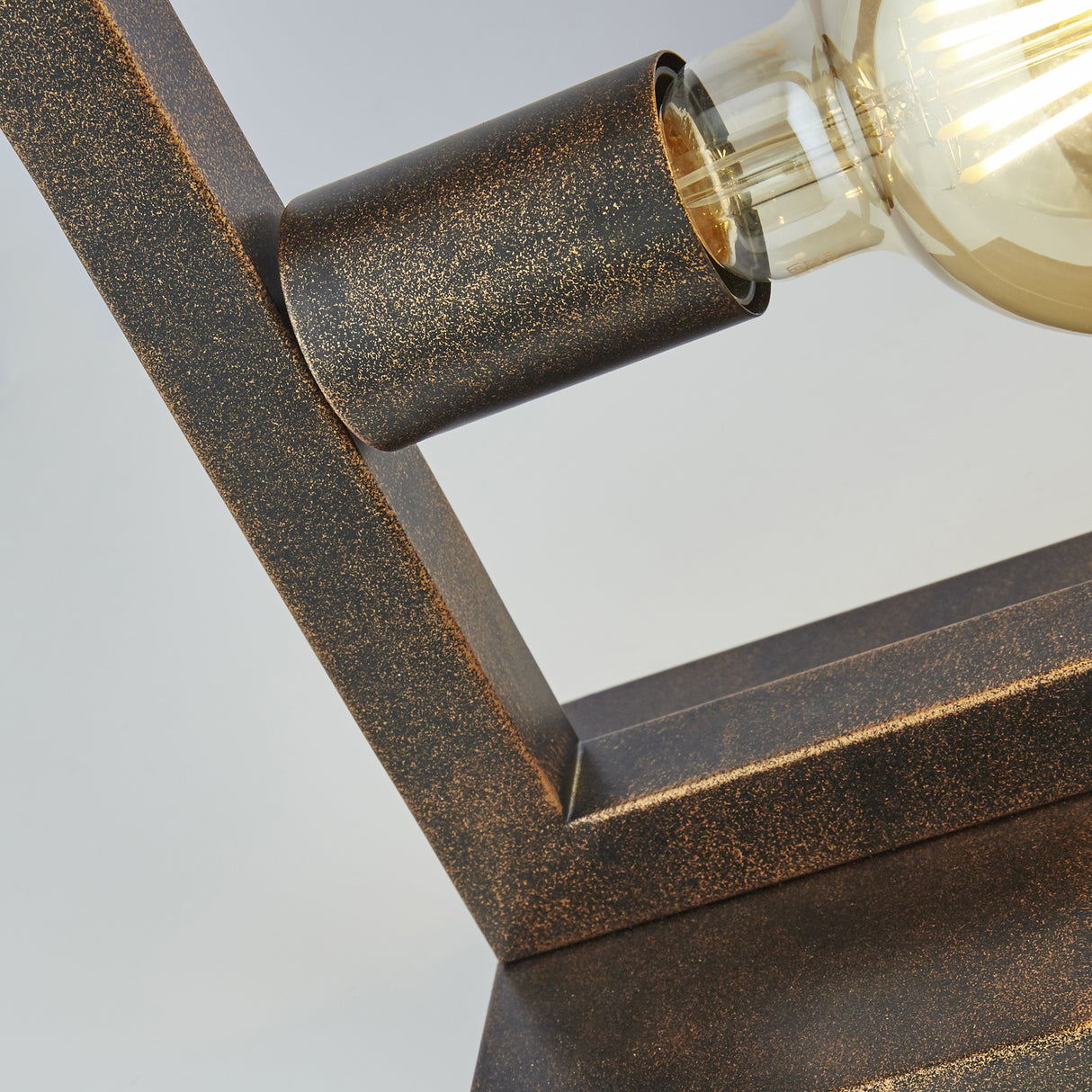 Searchlight Electric Oblong 2Lt Table Lamp - Rustic Brown Metal 24101-2RU