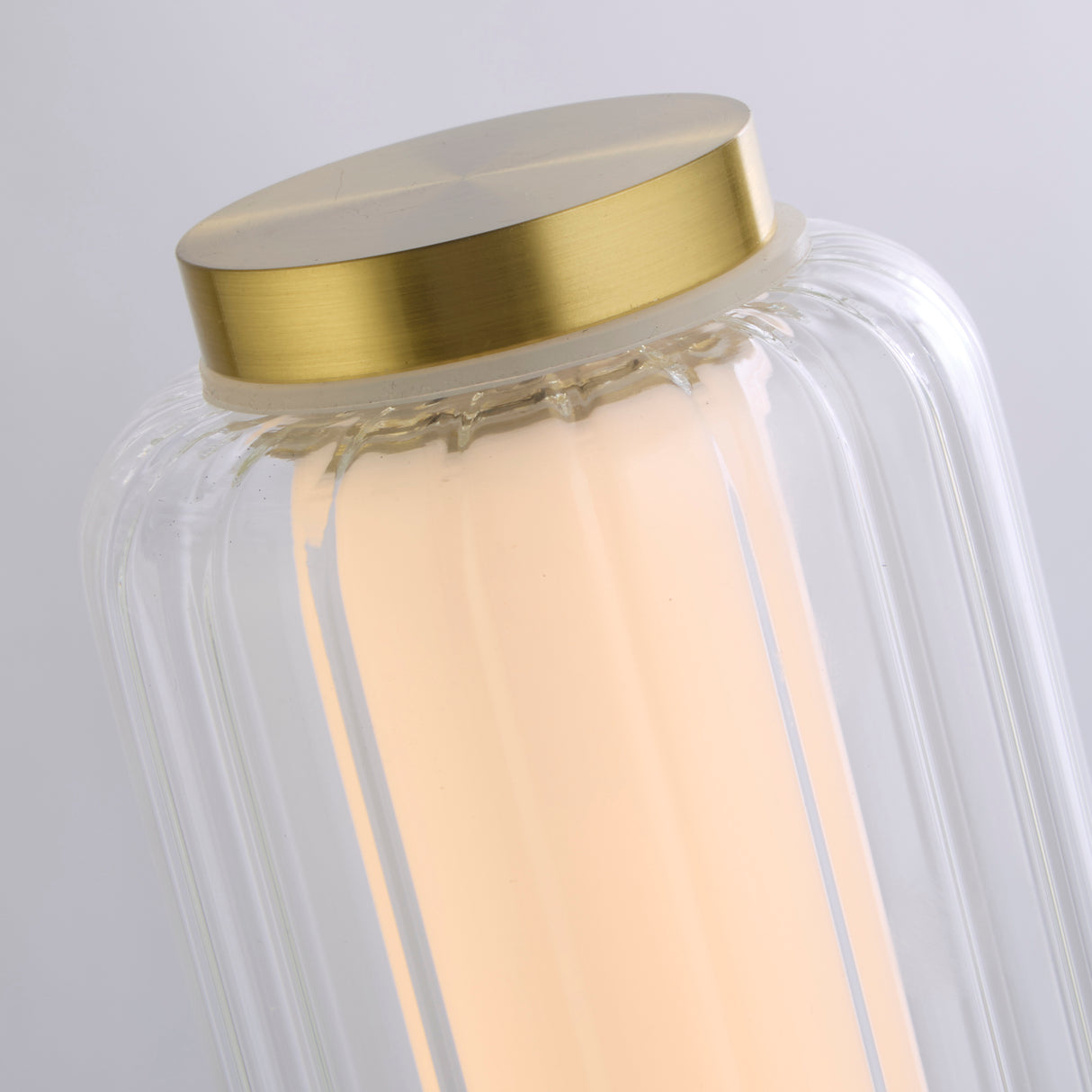 Searchlight Electric Mod LED Table Lamp, Satin Brass Metal, Opal Acrylic & Clear 26251SB