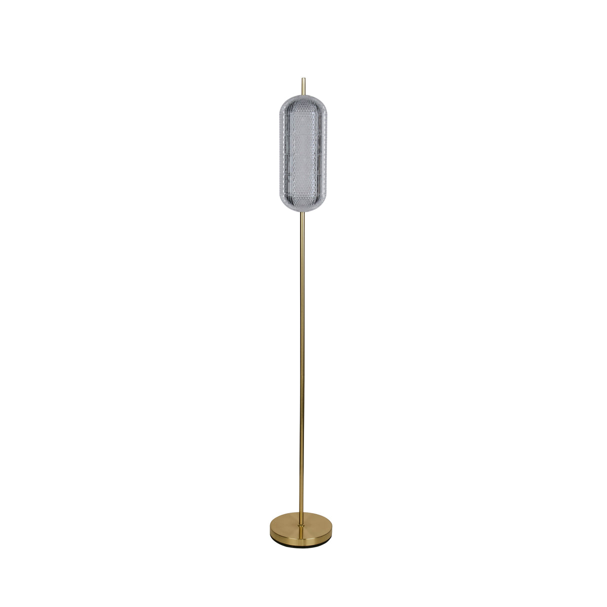 Searchlight Electric Capsule LED Floor Lamp, Satin Brass Metal and Acrylic Shade 28806SB
