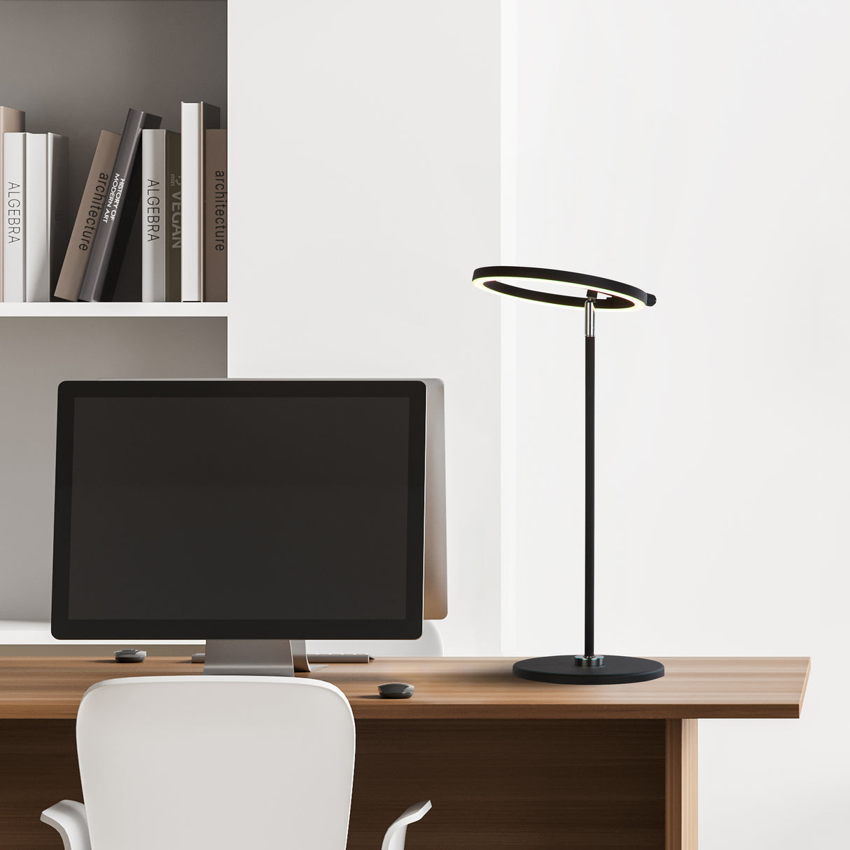Searchlight Electric Space LED Table Lamp, Black Metal 32802BK