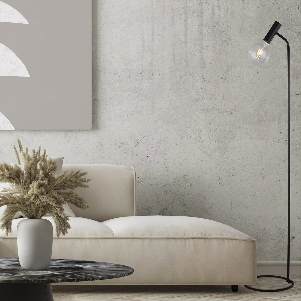 Searchlight Electric Dulwich Floor Lamp - Black Metal 35722-1BK