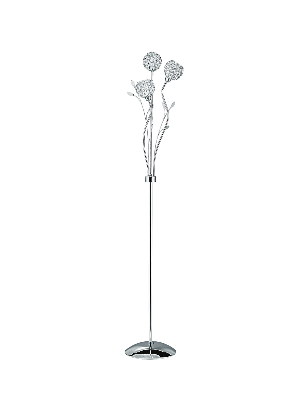 Bellis II 3Lt Floor Lamp - Chrome & Clear Glass