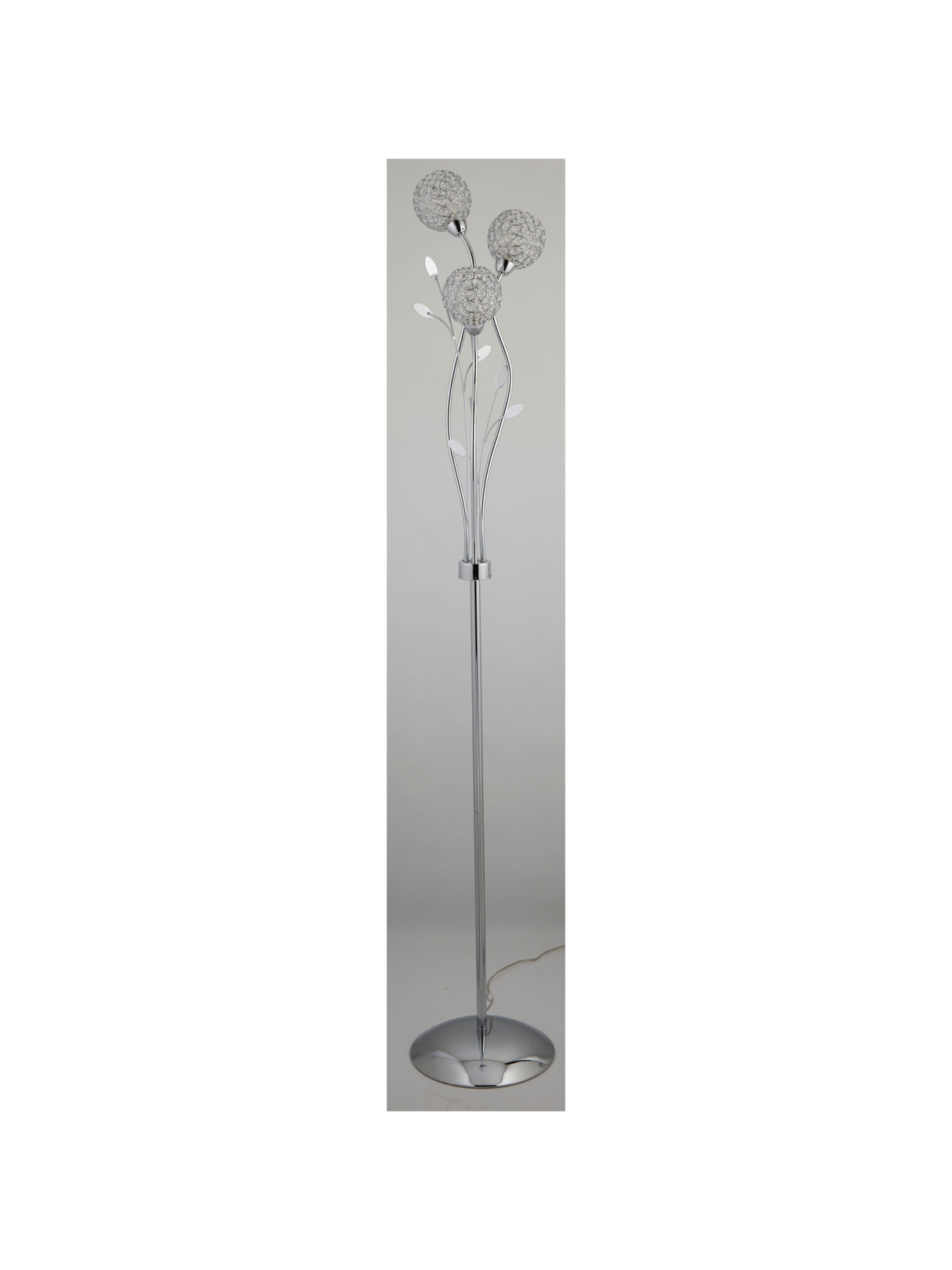 Searchlight Electric Bellis II 3Lt Floor Lamp - Chrome & Clear Glass 3573CC