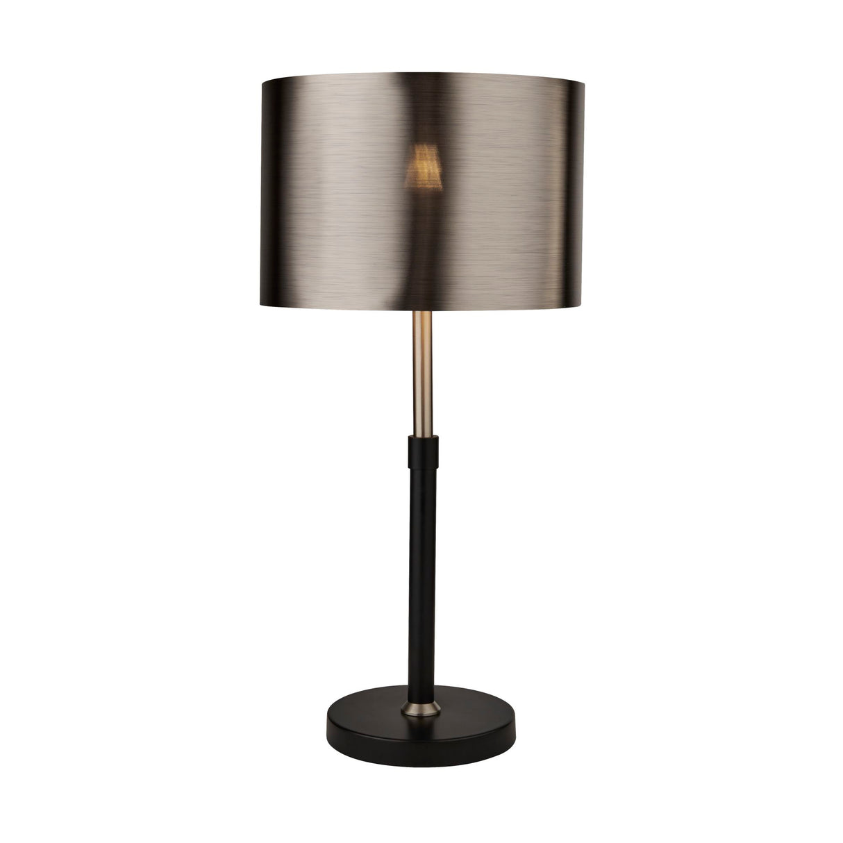 Rachel Table Lamp- Black, Silver, Chrome Metal & Black Shade