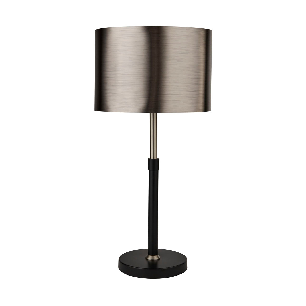 Searchlight Electric Rachel Table Lamp- Black, Silver, Chrome Metal & Black Shade 3877BK