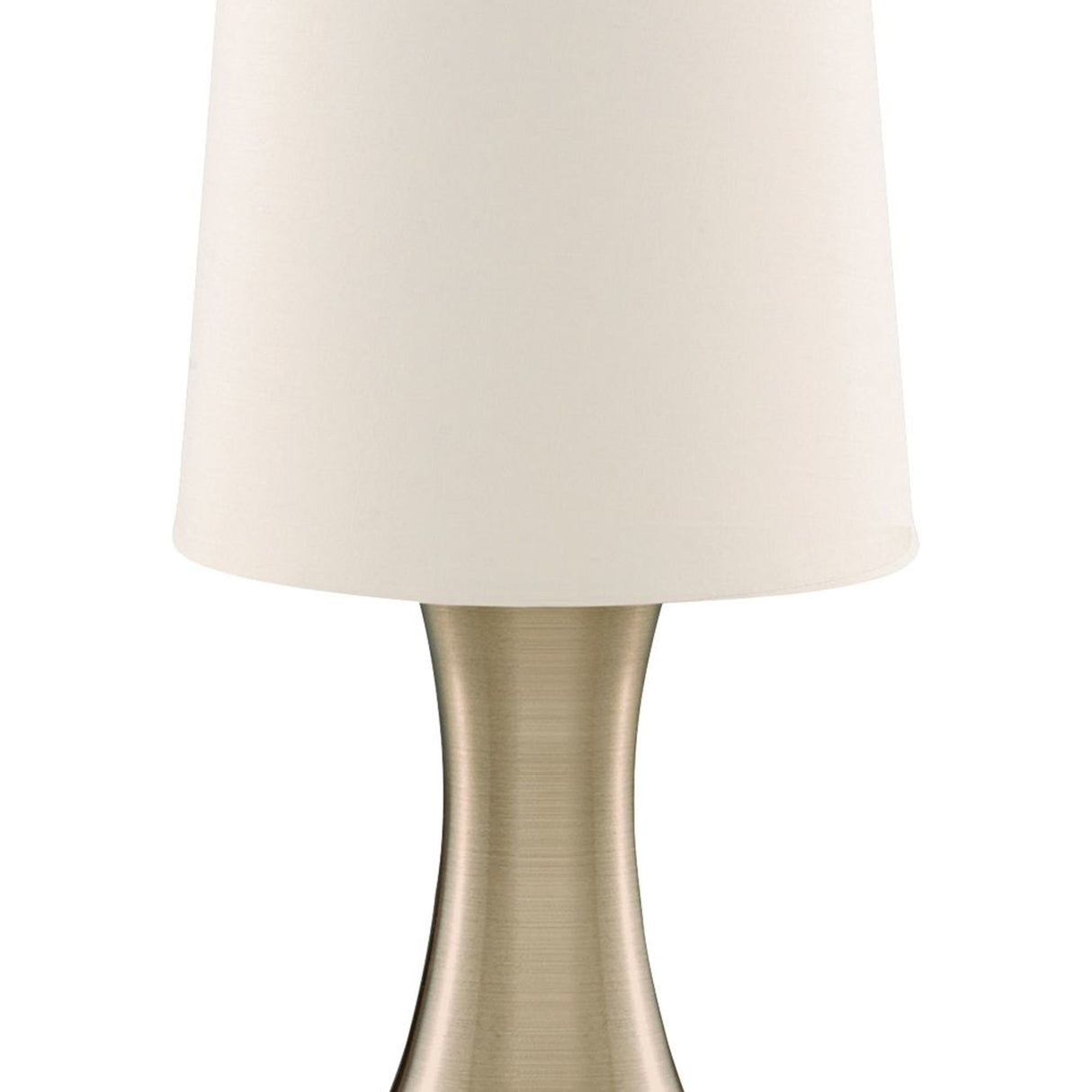 Searchlight Electric Touch Table Lamp - Antique Brass Metal & Cream Fabric Shade 3922AB