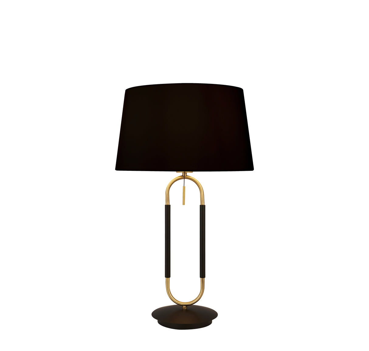 Jazz Table Lamp - Black, Satin Brass Metal & Black Velvet