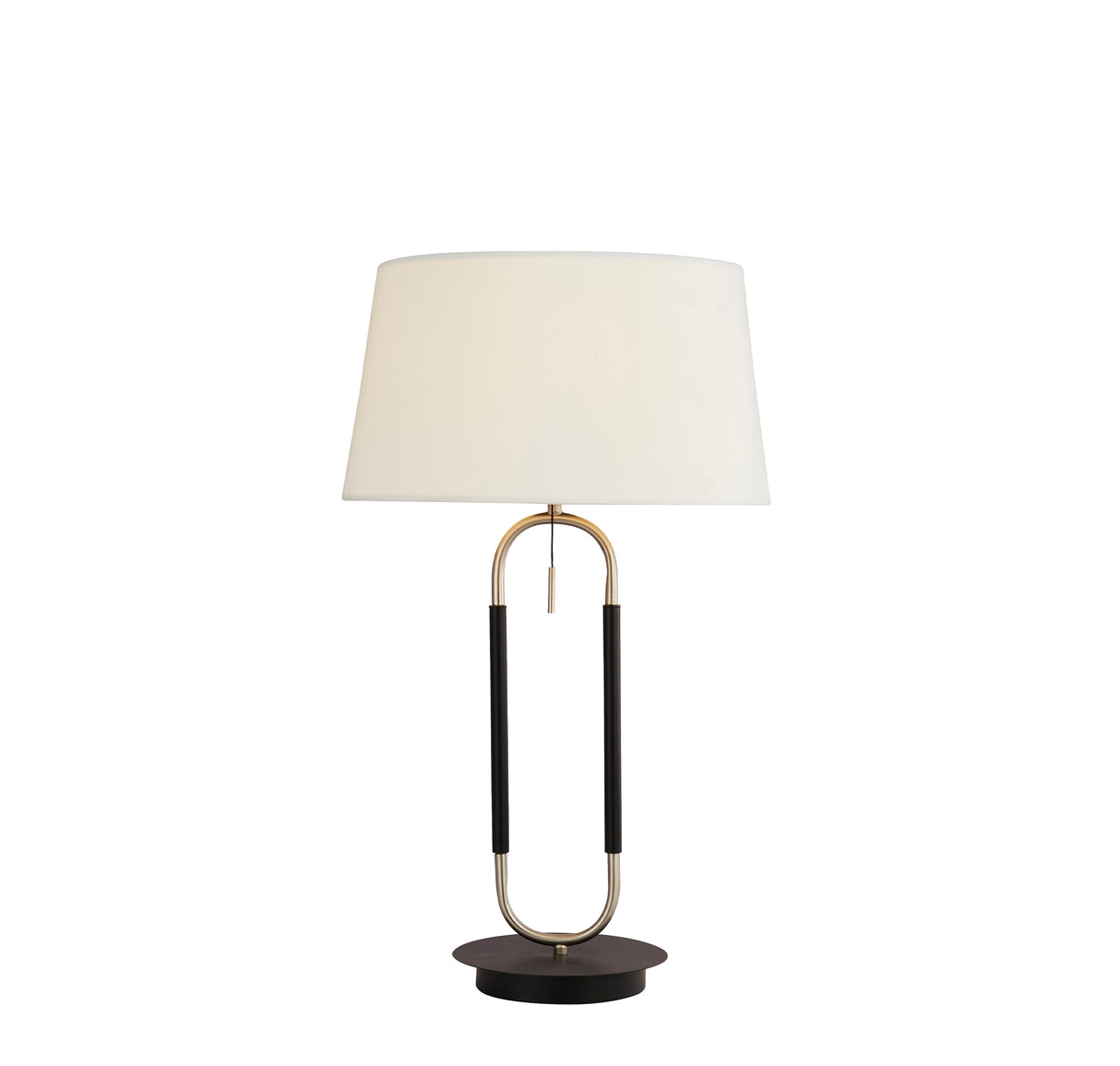 Jazz Table Lamp - Black, Satin Silver Metal & White Velvet