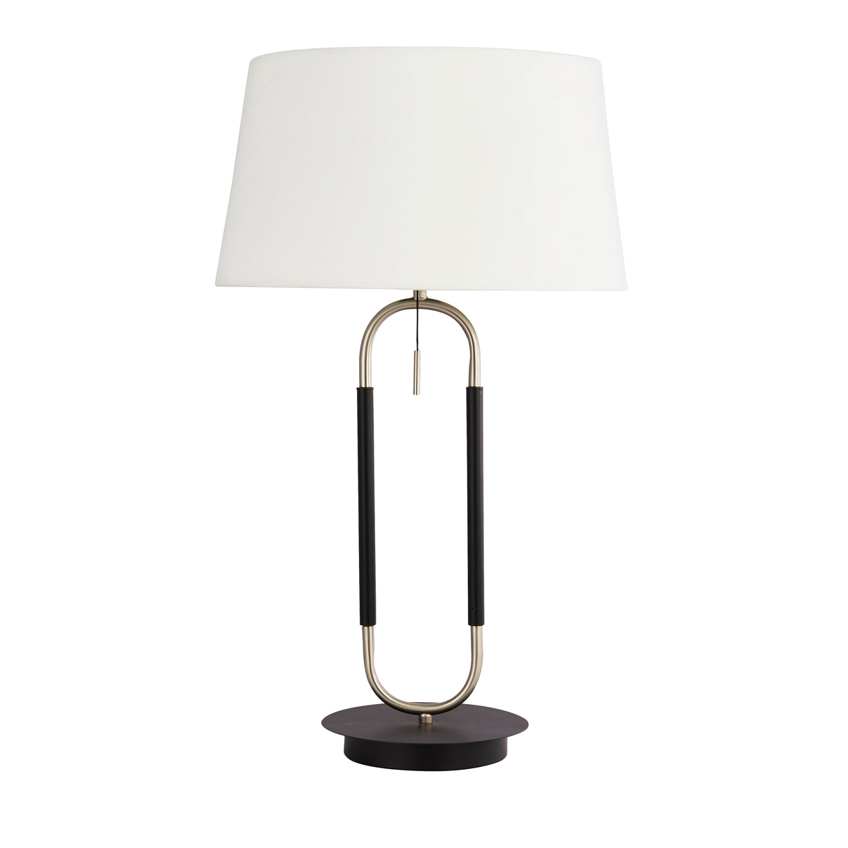 Searchlight Electric Jazz Table Lamp - Black, Satin Silver Metal & White Velvet 41431SS