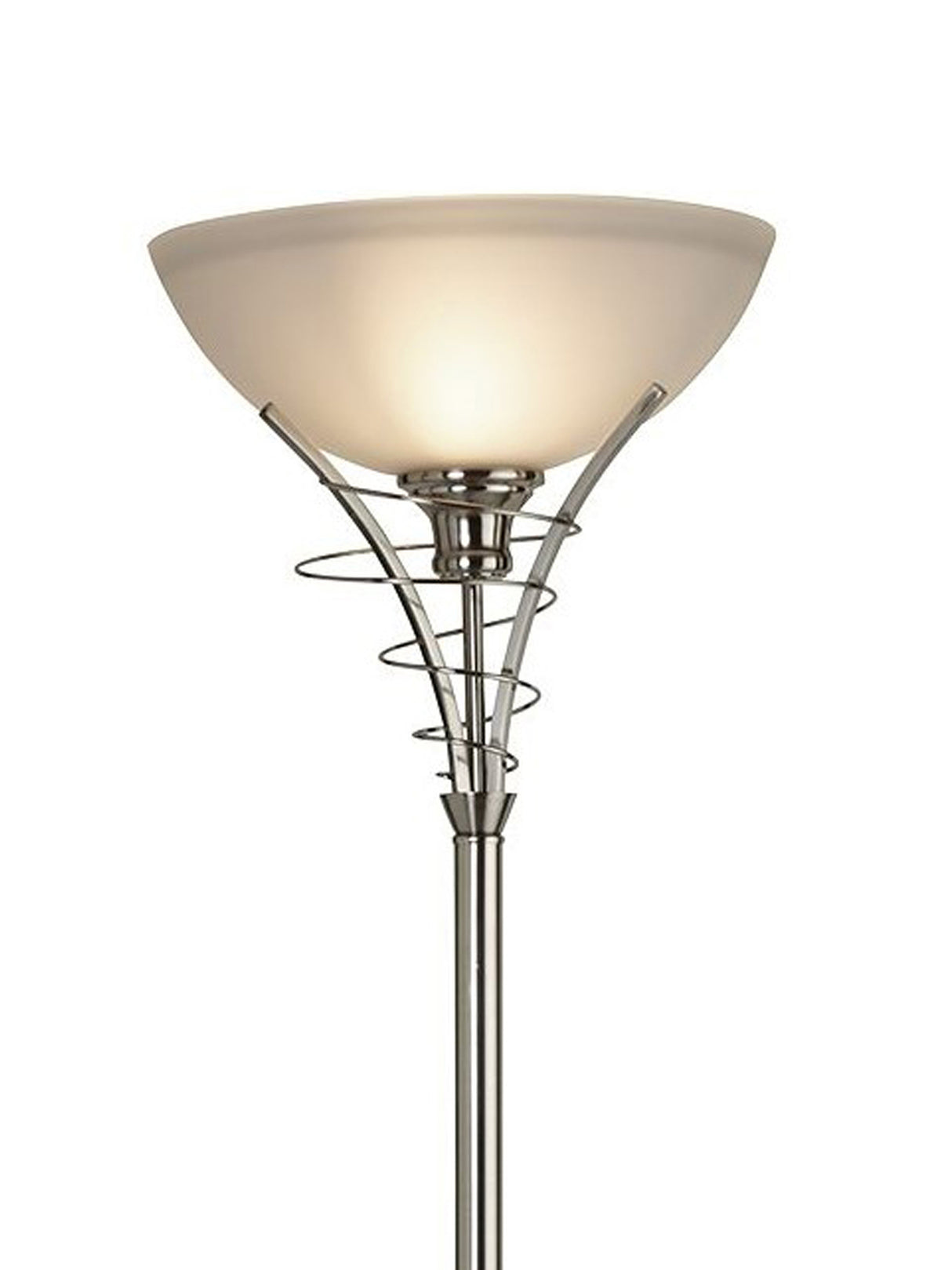 Searchlight Electric Linea Uplighter Floor Lamp - Satin Silver & Acid Glass 5222SS