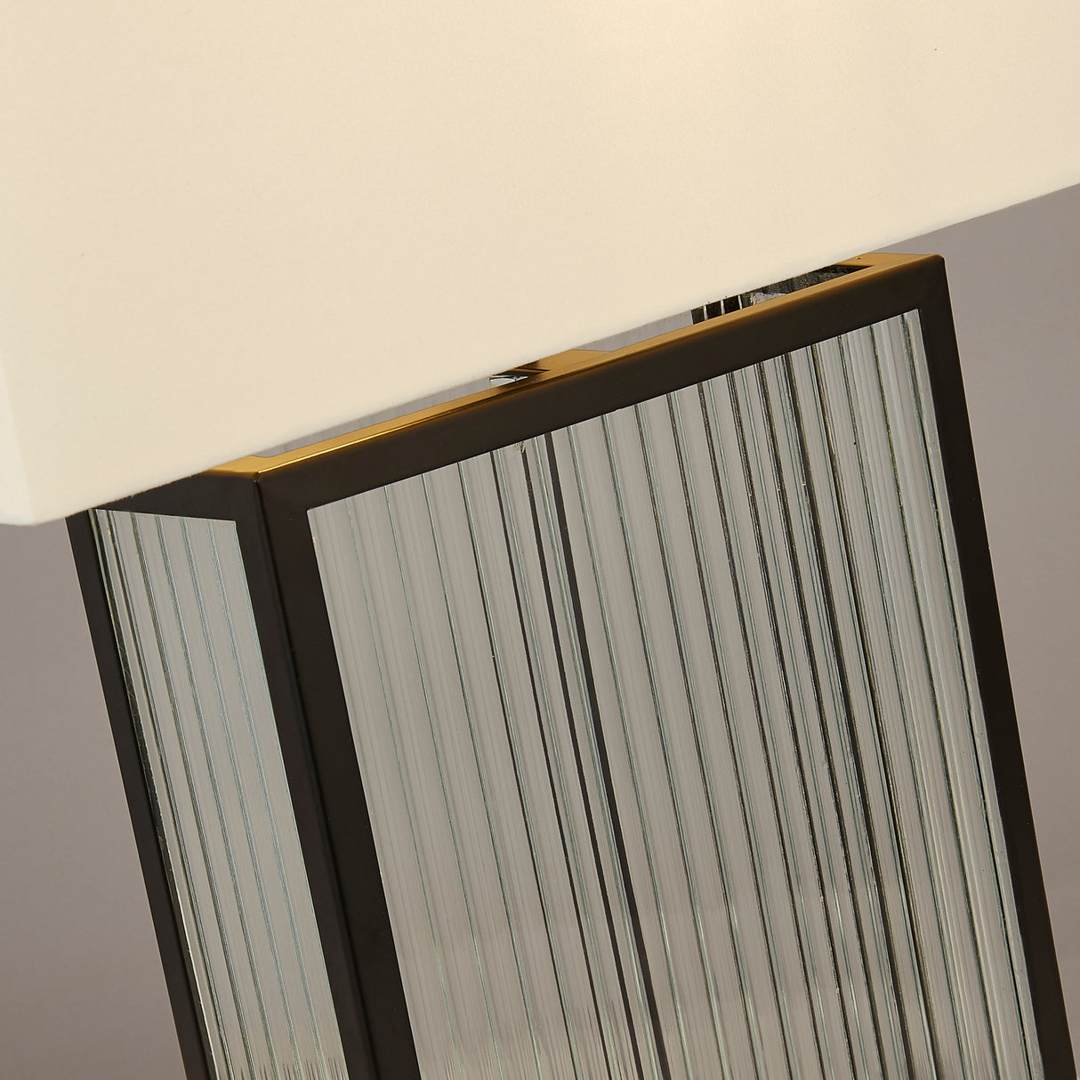Searchlight Electric Clarendon Table Lamp - Black Metal, Tempered Glass & Velvet 54210BK