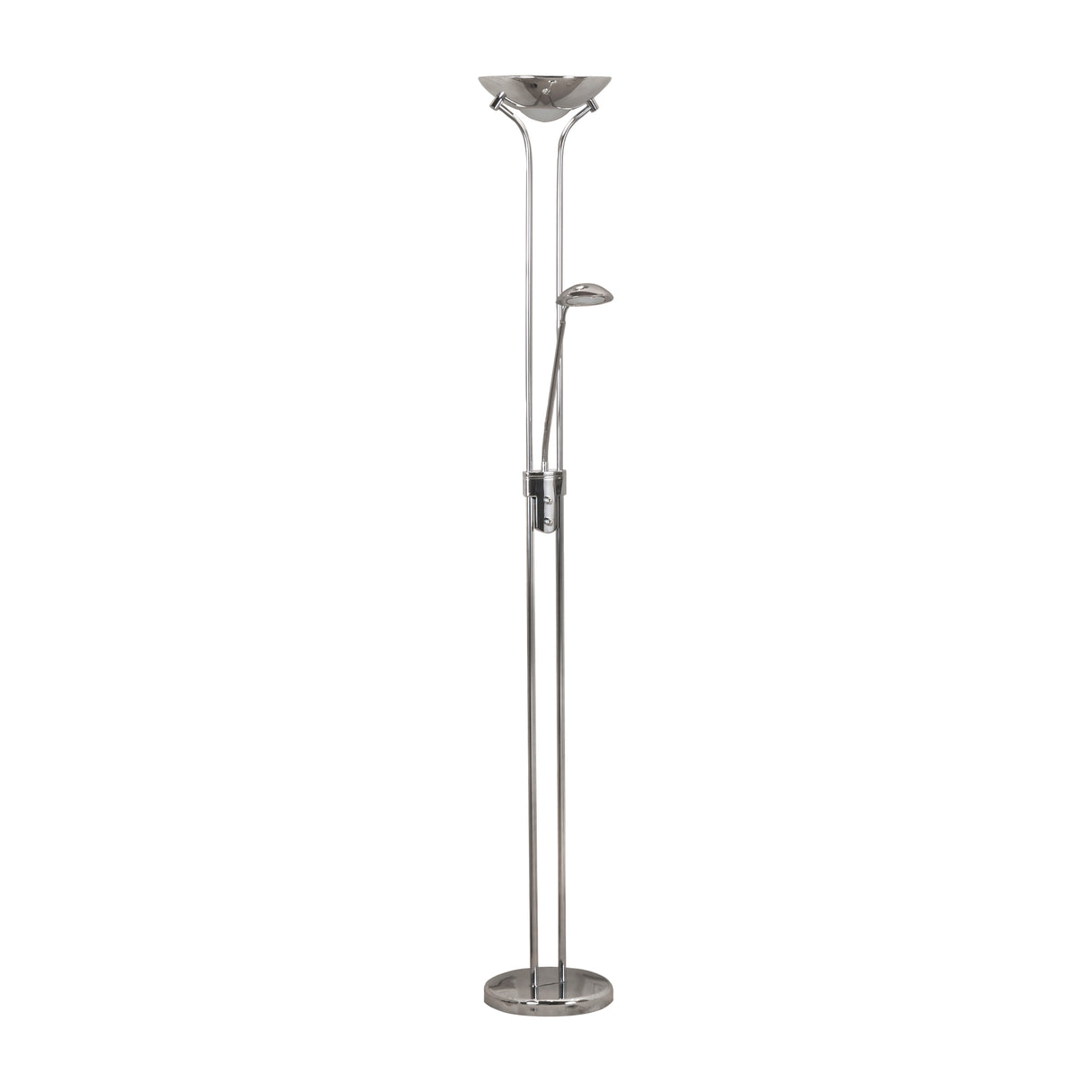 Searchlight Electric Mother & Child Floor Lamp - Chrome Metal & Glass 5430CC