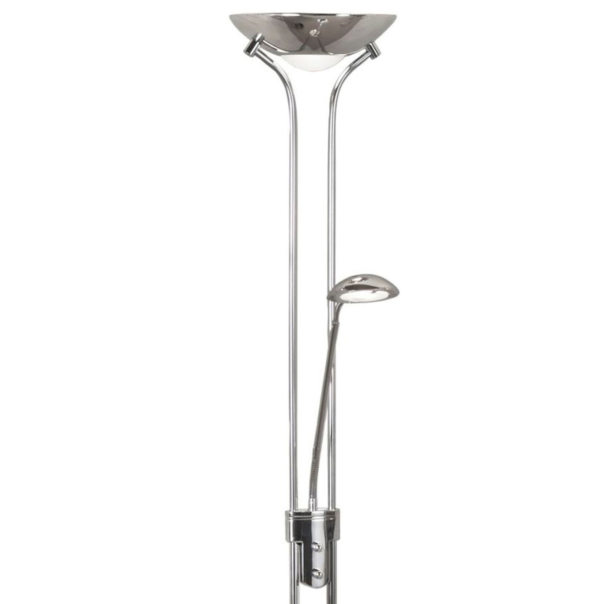 Searchlight Electric Mother & Child Floor Lamp - Chrome Metal & Glass 5430CC