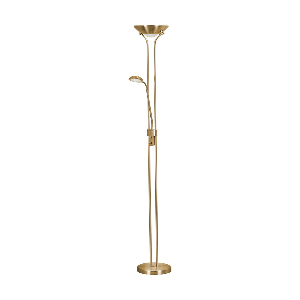 Searchlight Electric Mother & Child LED Dimmable Floor Lamp - Satin Brass 5430SB