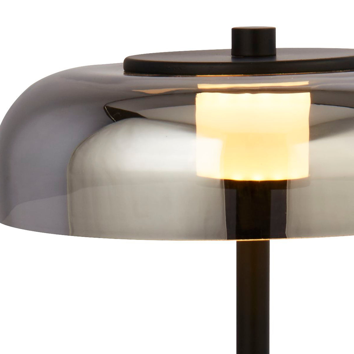 Searchlight Electric Frisbee Table Lamp - Black Metal & Smoked Glass 59801-1SM