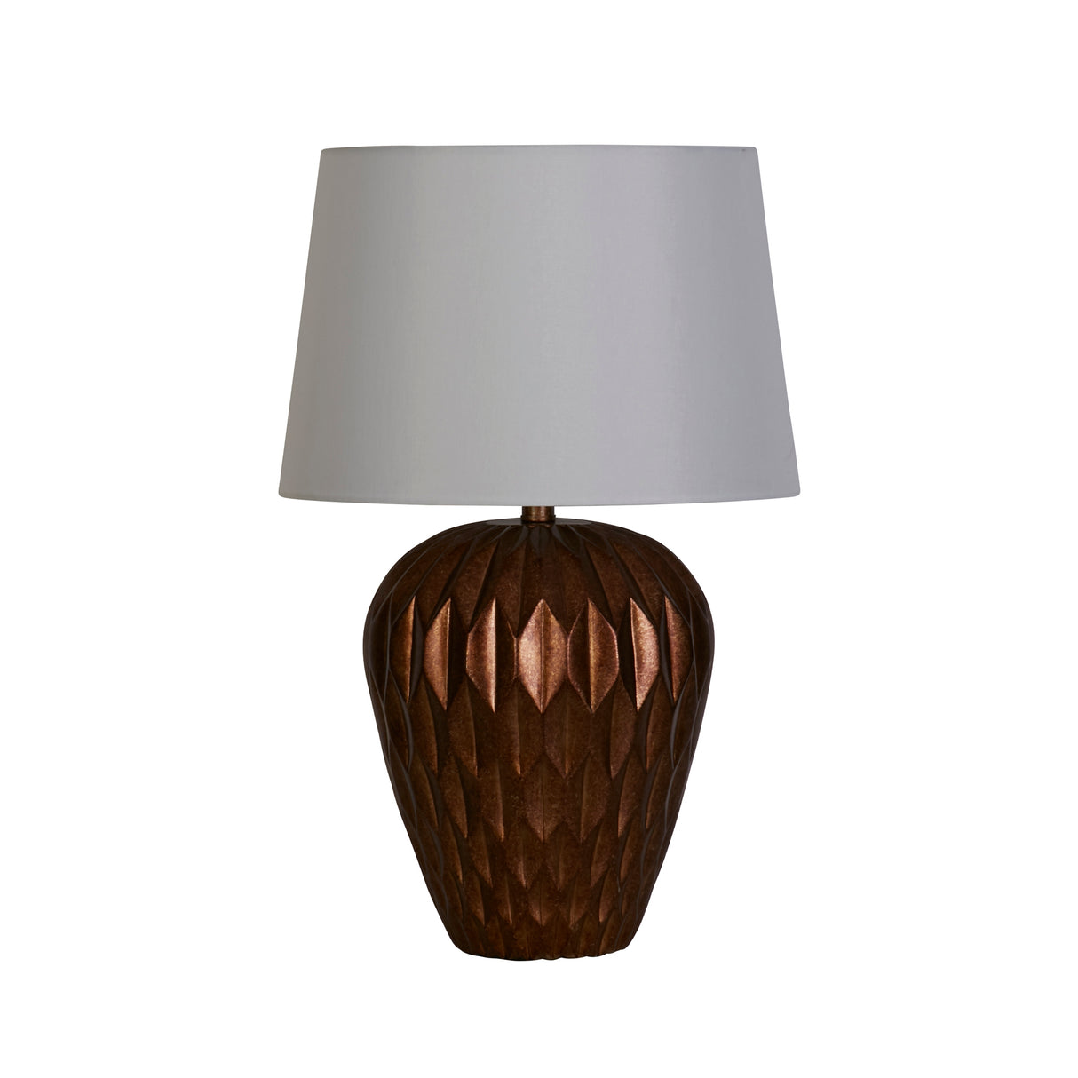 Searchlight Electric Rosetta 1Lt Table Lamp, Bronze Resin and White Linen Shade 61420BZ