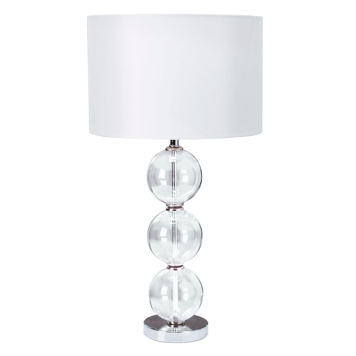 Searchlight Electric Bliss Table Lamp - Glass & White Linen Shade 6194CC-1