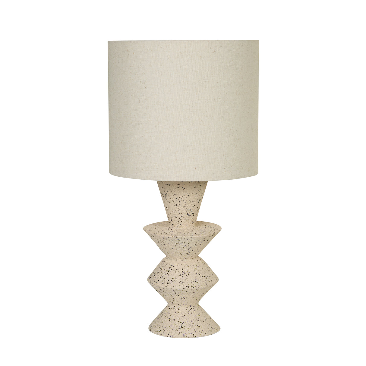 Searchlight Electric Malacca Table Lamp - Stoneware & White Fabric Shade 62021CR