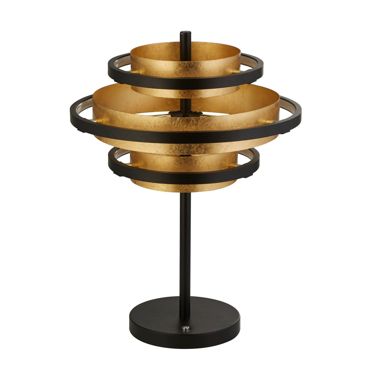 Searchlight Electric Hive 3Lt Table Lamp - Black Metal & Gold Leaf 6357BG