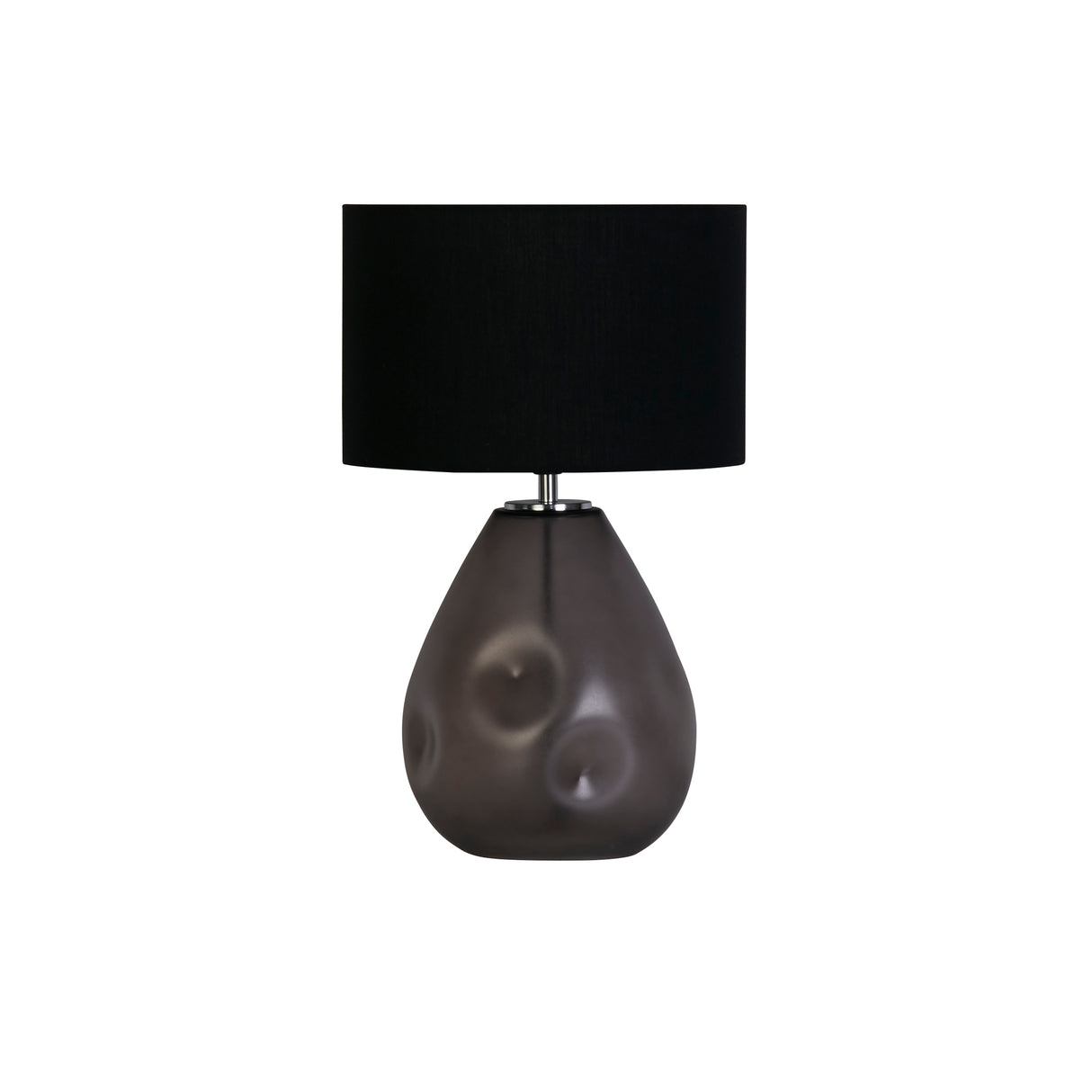 Searchlight Electric Devon 1Lt Table Lamp, Black Punched Glass with Black Linen 65420BK