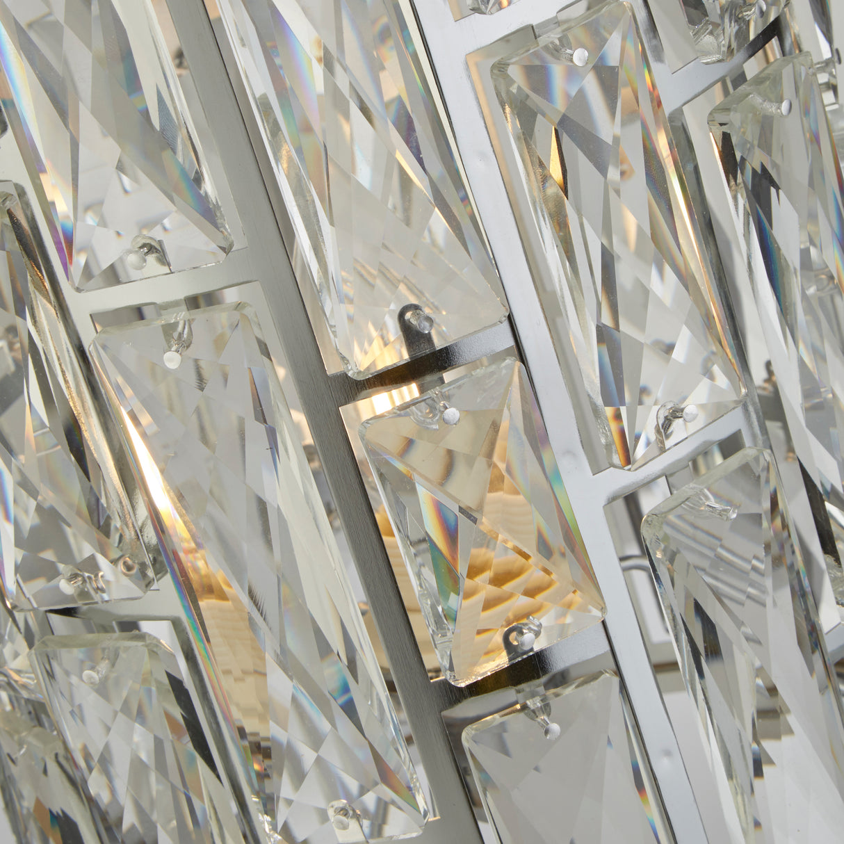Searchlight Electric Bijou Table Lamp - Chrome Metal & Crystal Glass 6584CC