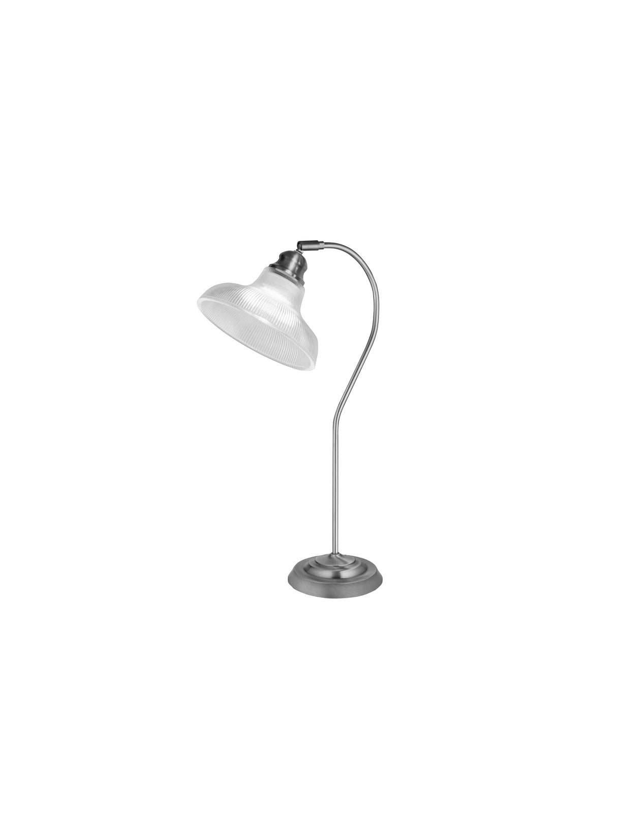 Bistro III Table Lamp -Satin Silver & Holphane Style Glass