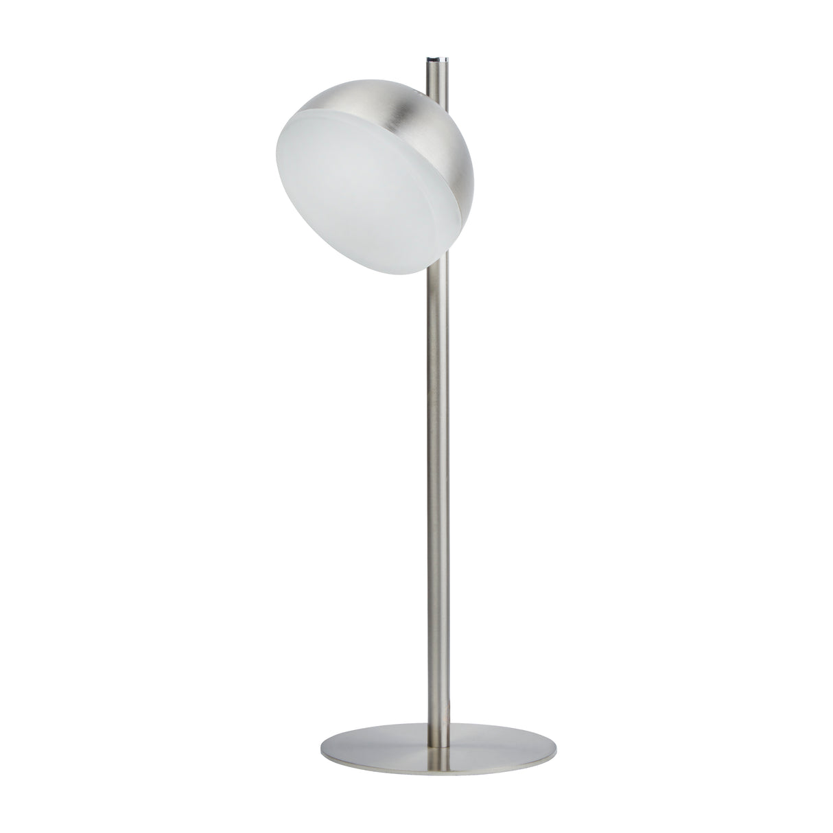 Searchlight Electric Tully Table Lamp - Satin Silver Metal & Frosted Shade 7451-1SS