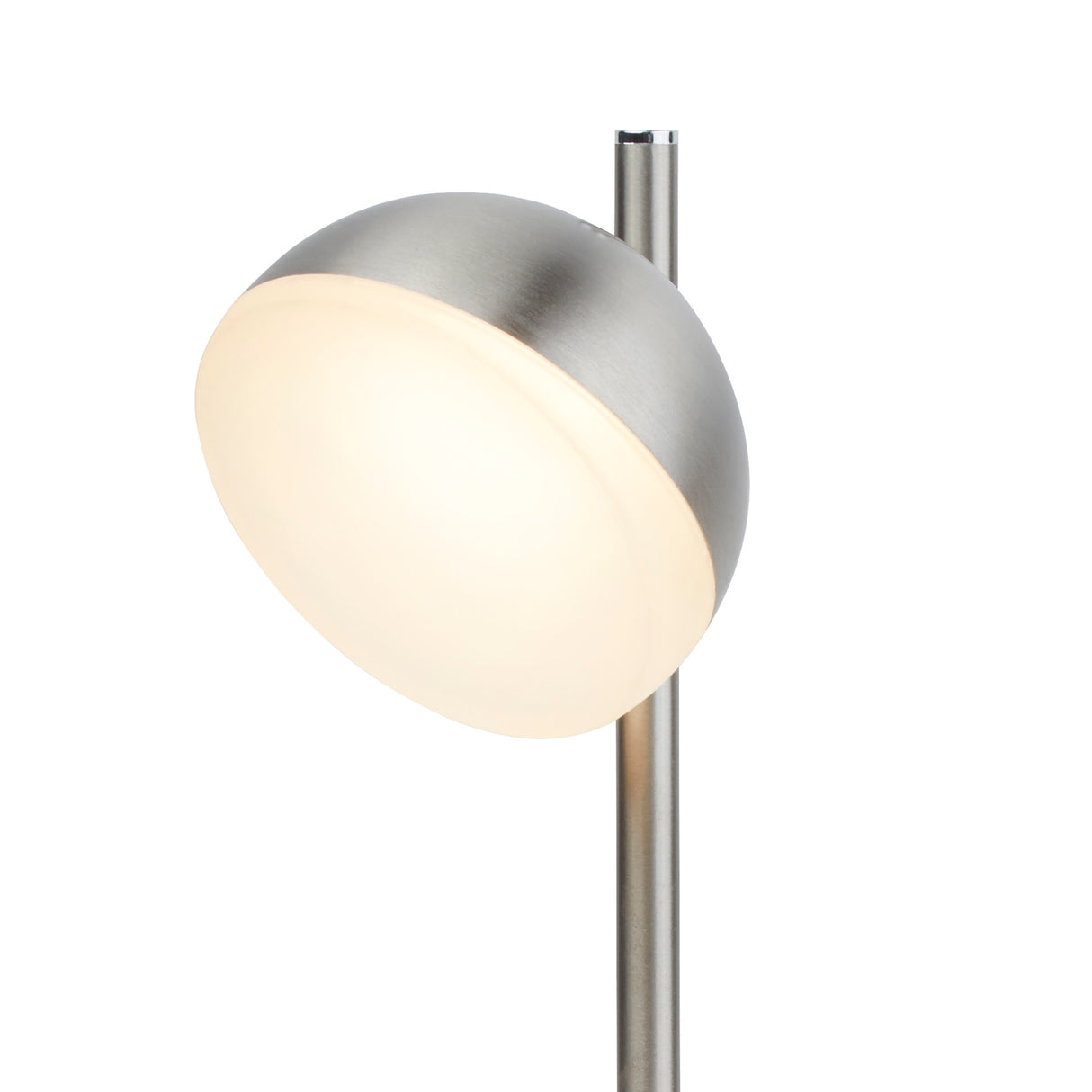 Searchlight Electric Tully Table Lamp - Satin Silver Metal & Frosted Shade 7451-1SS