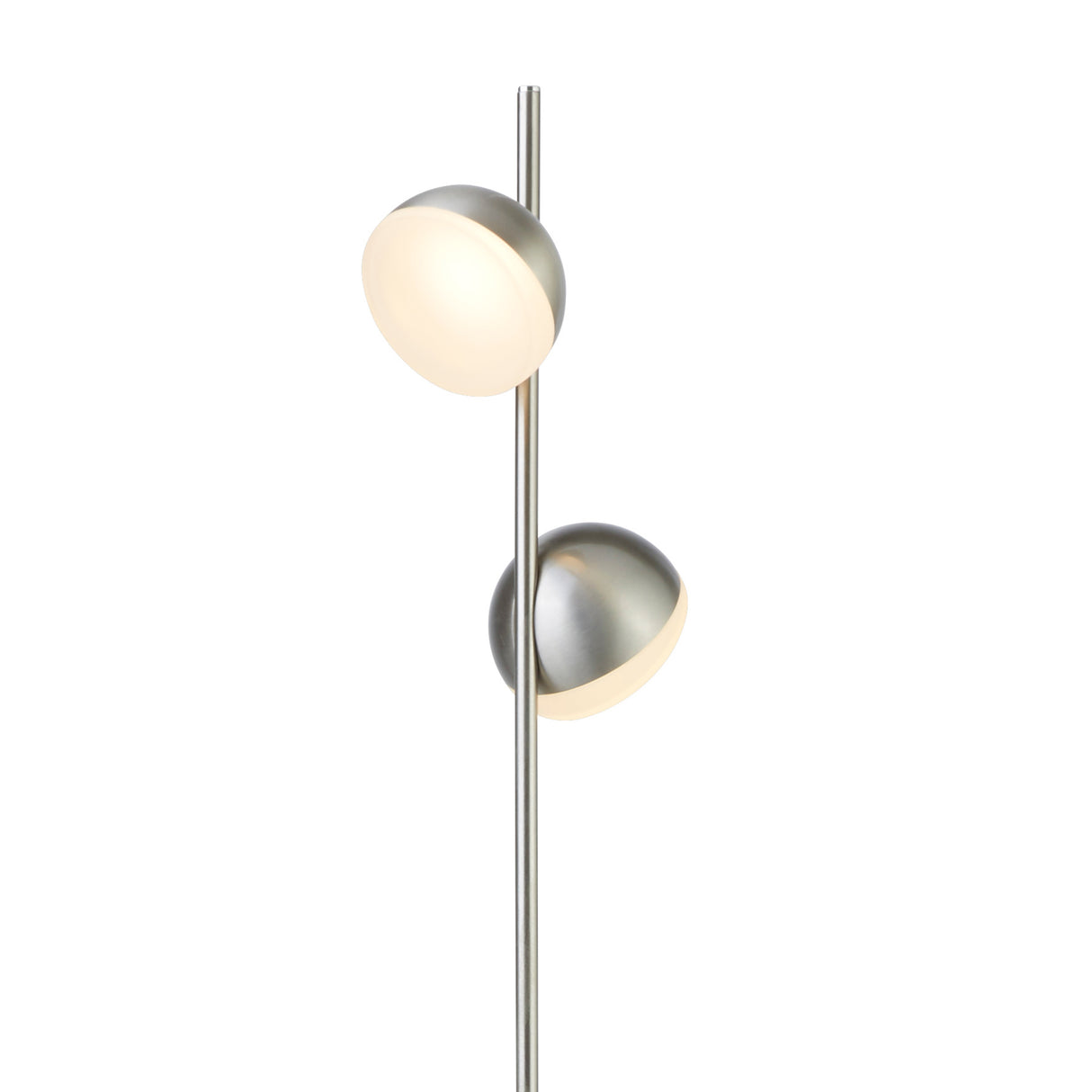 Searchlight Electric Tully Floor Lamp - Satin Silver Metal & Frosted Shade 7452-2SS