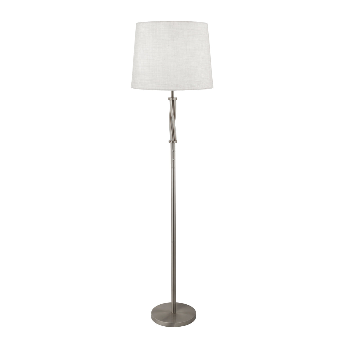 Searchlight Electric Vegas Floor Lamp - Satin Silver Metal & Ivory Hessian Shade 7565SS