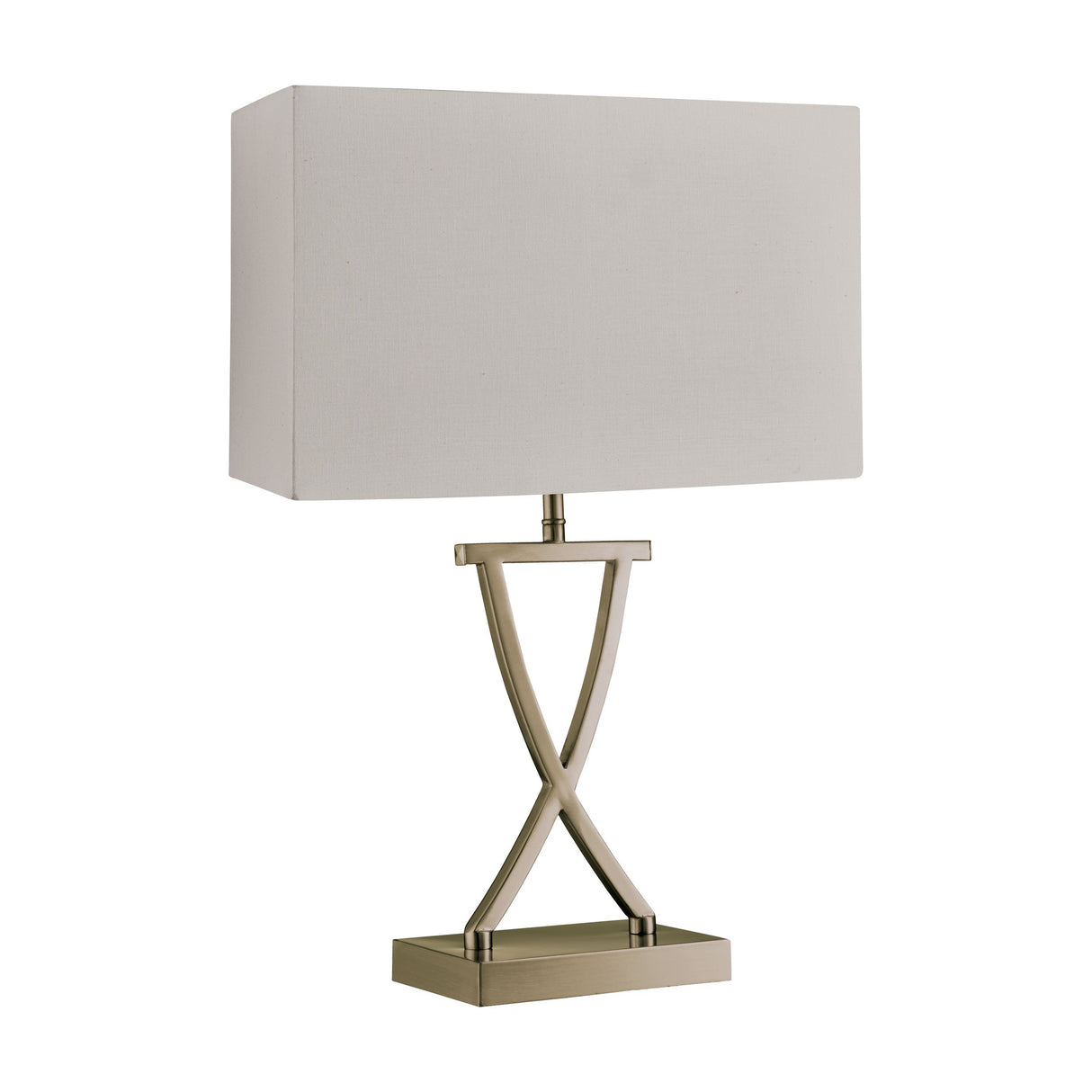 Searchlight Electric Club Table Lamp- Antique Brass Metal & White Faux Silk Shade 7923AB